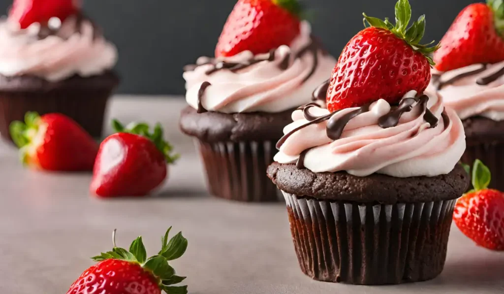 Chocolate Strawberry Cupcakes