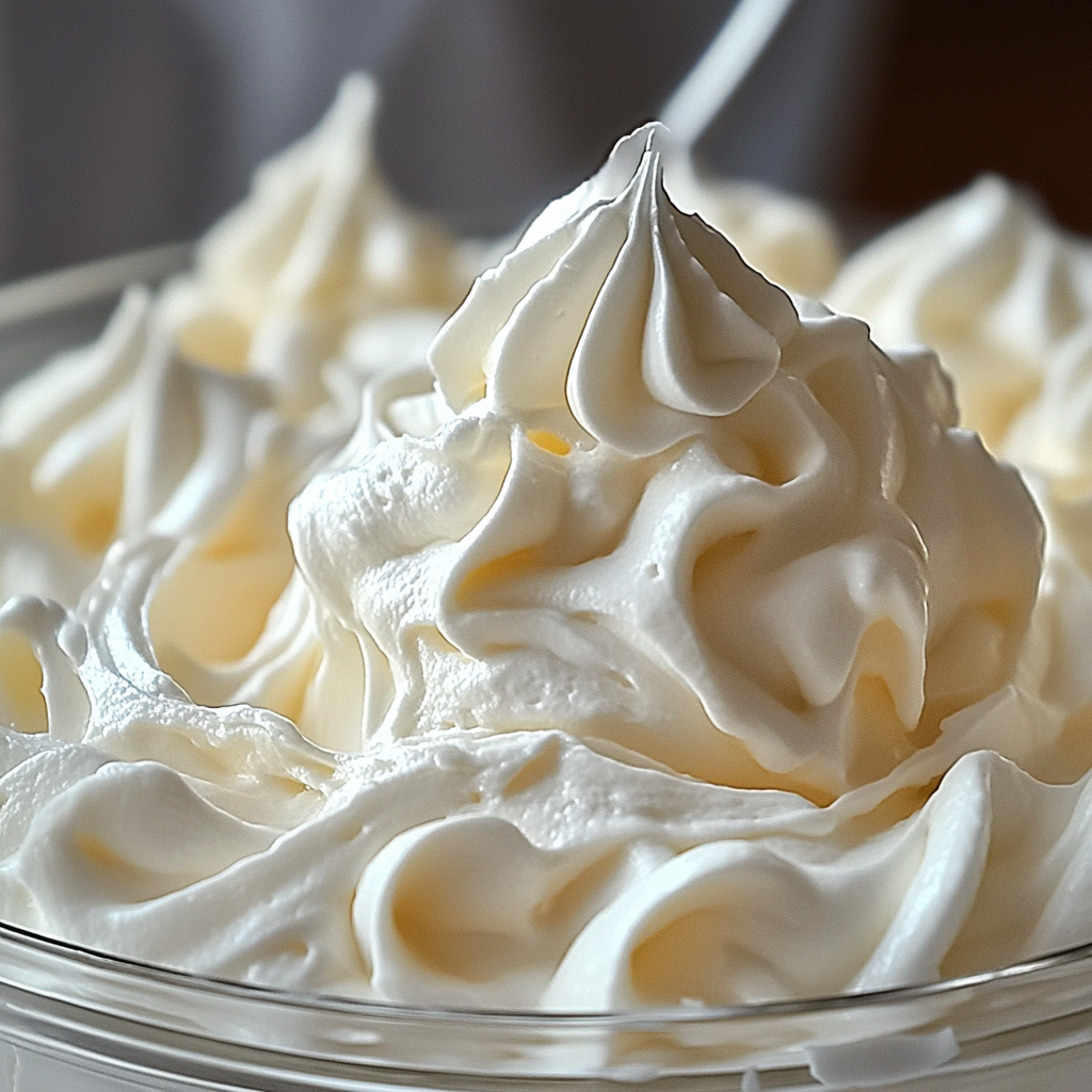 Fluffy Cool Whip and Pudding Frosting spread on cupcakes, perfect for cakes or as a fruit dip.