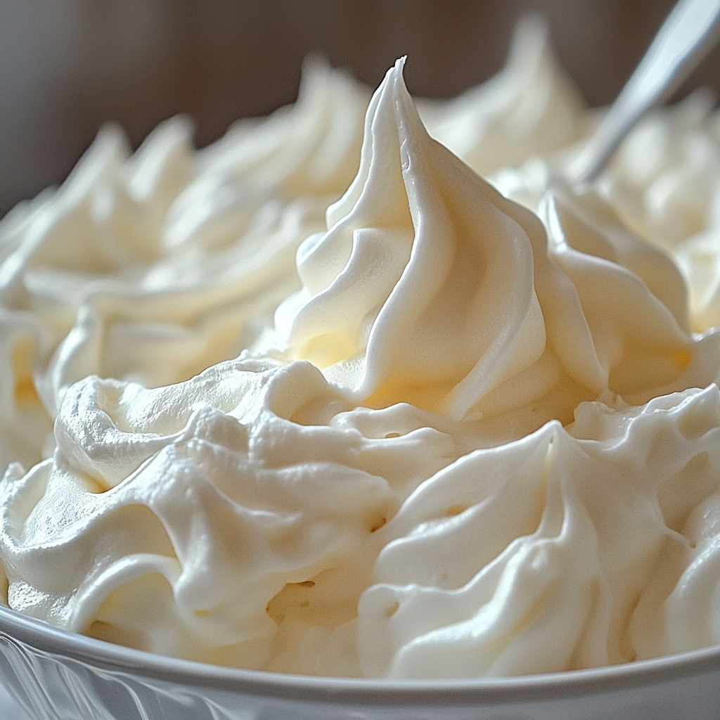 Fluffy Cool Whip and Pudding Frosting spread on cupcakes, perfect for cakes or as a fruit dip.