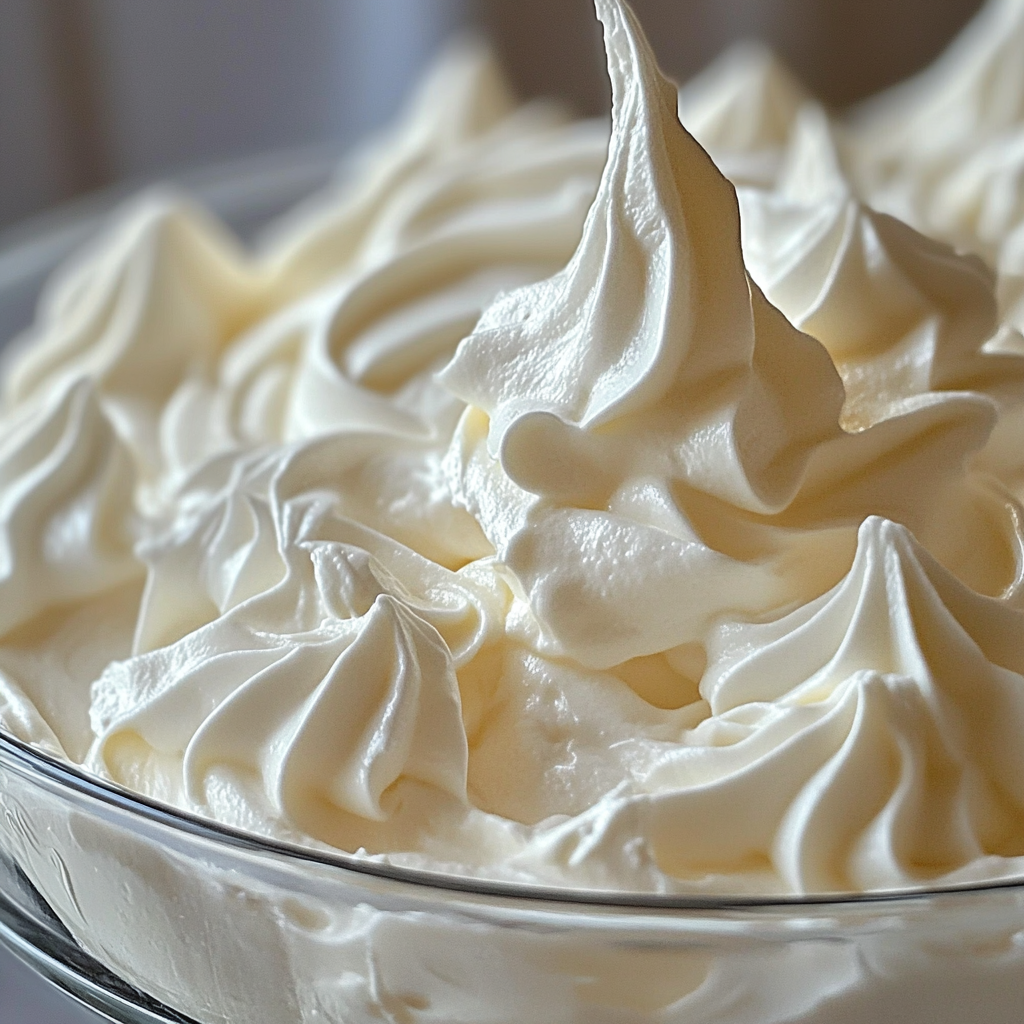 Fluffy Cool Whip and Pudding Frosting spread on cupcakes, perfect for cakes or as a fruit dip.