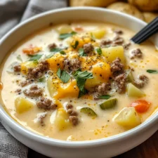 Creamy Potato Cheeseburger Soup Recipe