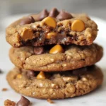 A batch of soft, chewy protein cookies with chocolate chips on a cooling rack.