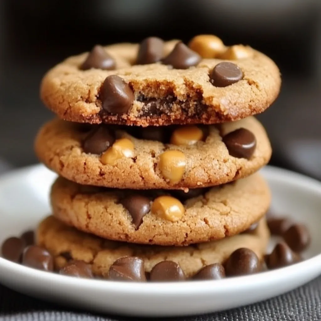 A batch of soft, chewy protein cookies with chocolate chips on a cooling rack.