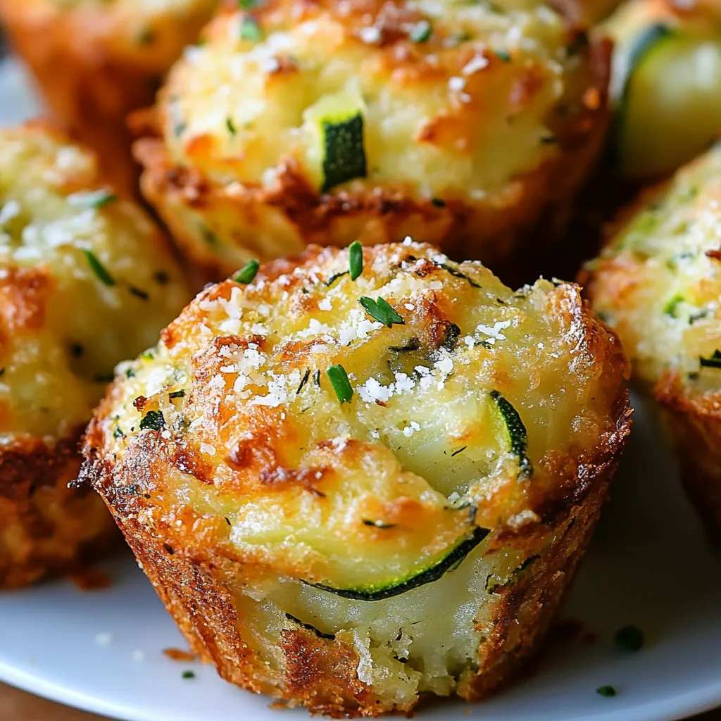 Golden-brown crispy Parmesan zucchini potato muffins in a muffin tin, with melted cheese and crunchy edges.