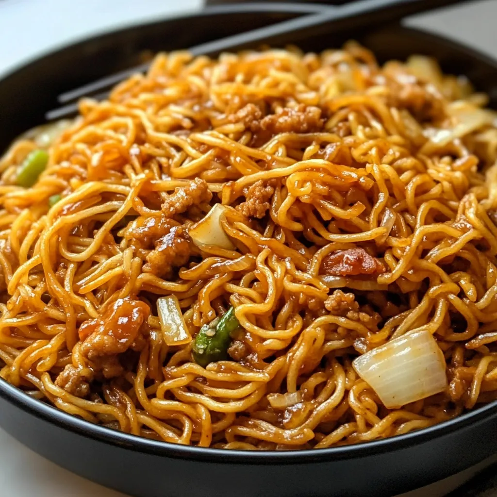 A plate of homemade Panda Express-style chow mein with fresh vegetables and green onions on top.