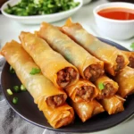 Crispy homemade Filipino Lumpia served with dipping sauces
