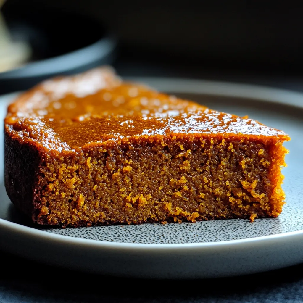 Slice of flourless sweet potato ginger cake topped with whipped coconut cream