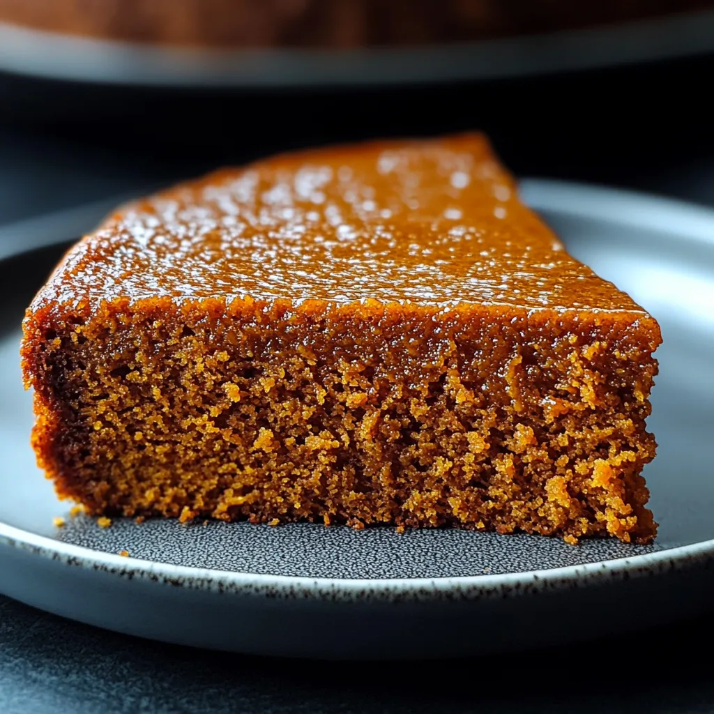 Slice of flourless sweet potato ginger cake topped with whipped coconut cream