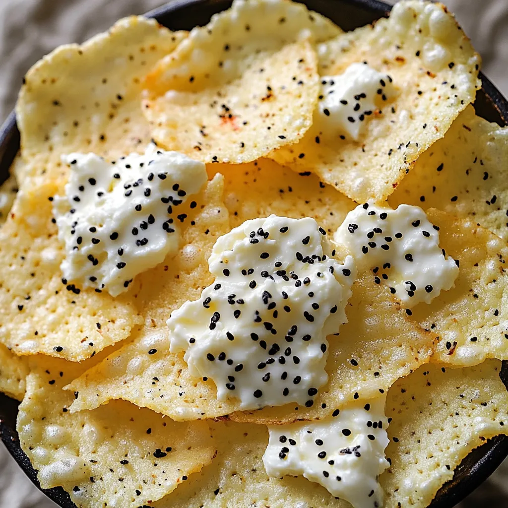 Crispy high-protein cottage cheese chips arranged on a baking tray lined with parchment paper.