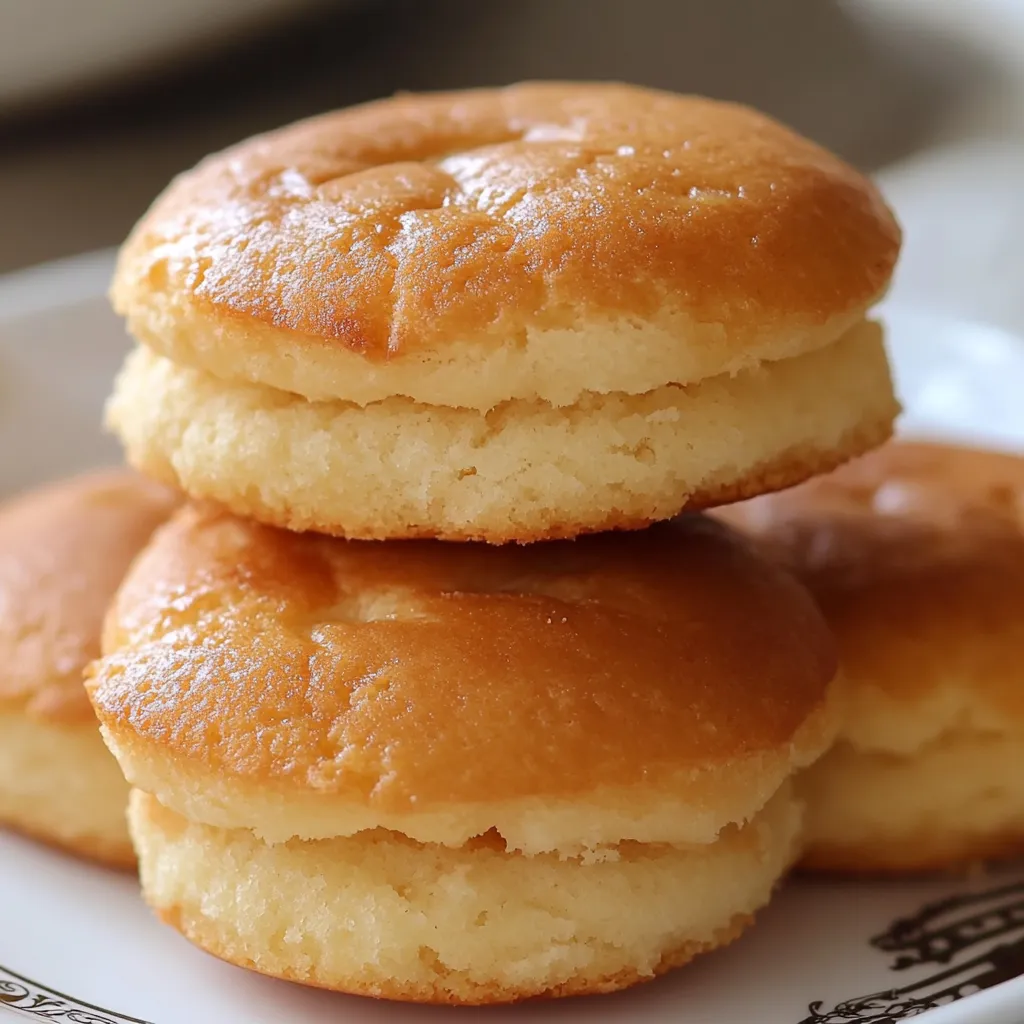 Soft, golden Southern tea cakes cooling on a wire rack, dusted with sugar.
