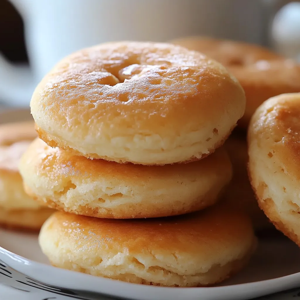 Soft, golden Southern tea cakes cooling on a wire rack, dusted with sugar.