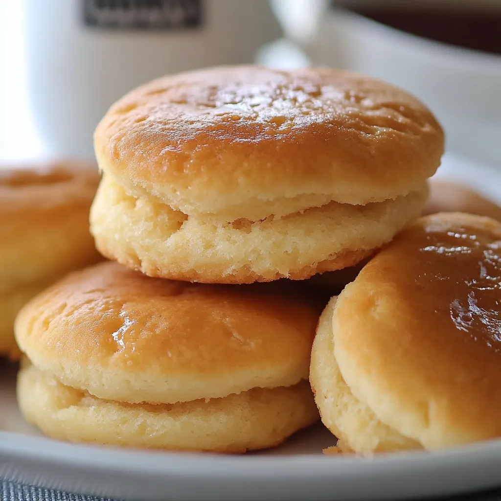 Soft, golden Southern tea cakes cooling on a wire rack, dusted with sugar.