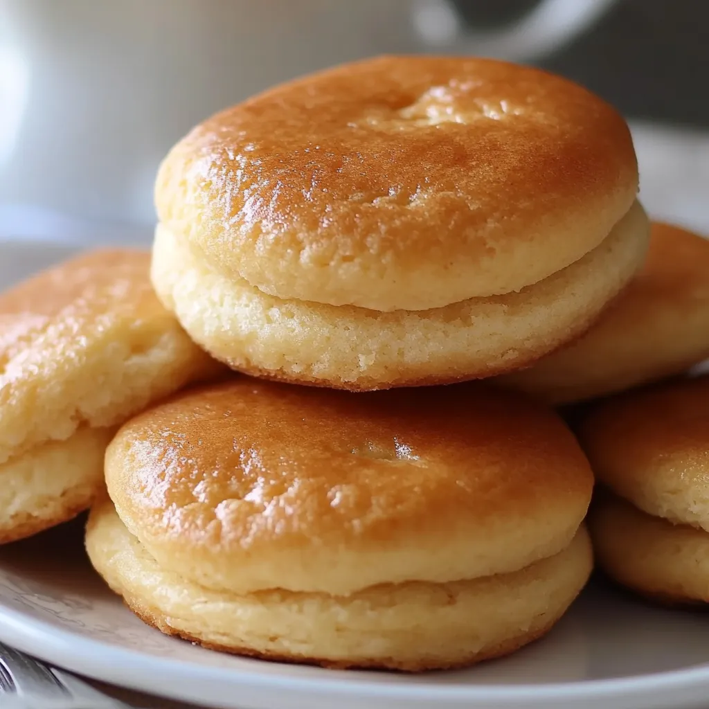 Soft, golden Southern tea cakes cooling on a wire rack, dusted with sugar.