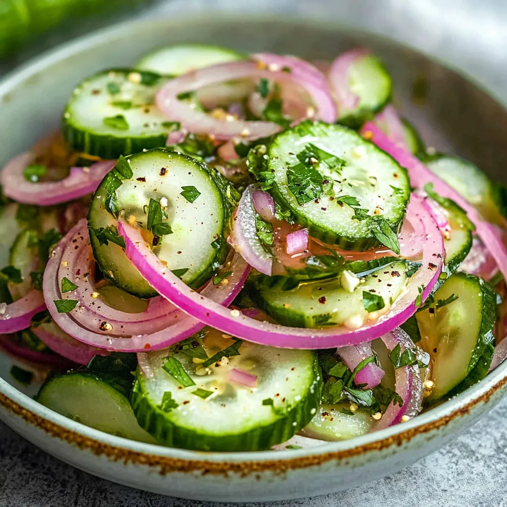 Sliced cucumbers and onions in a glass jar with brine and dill