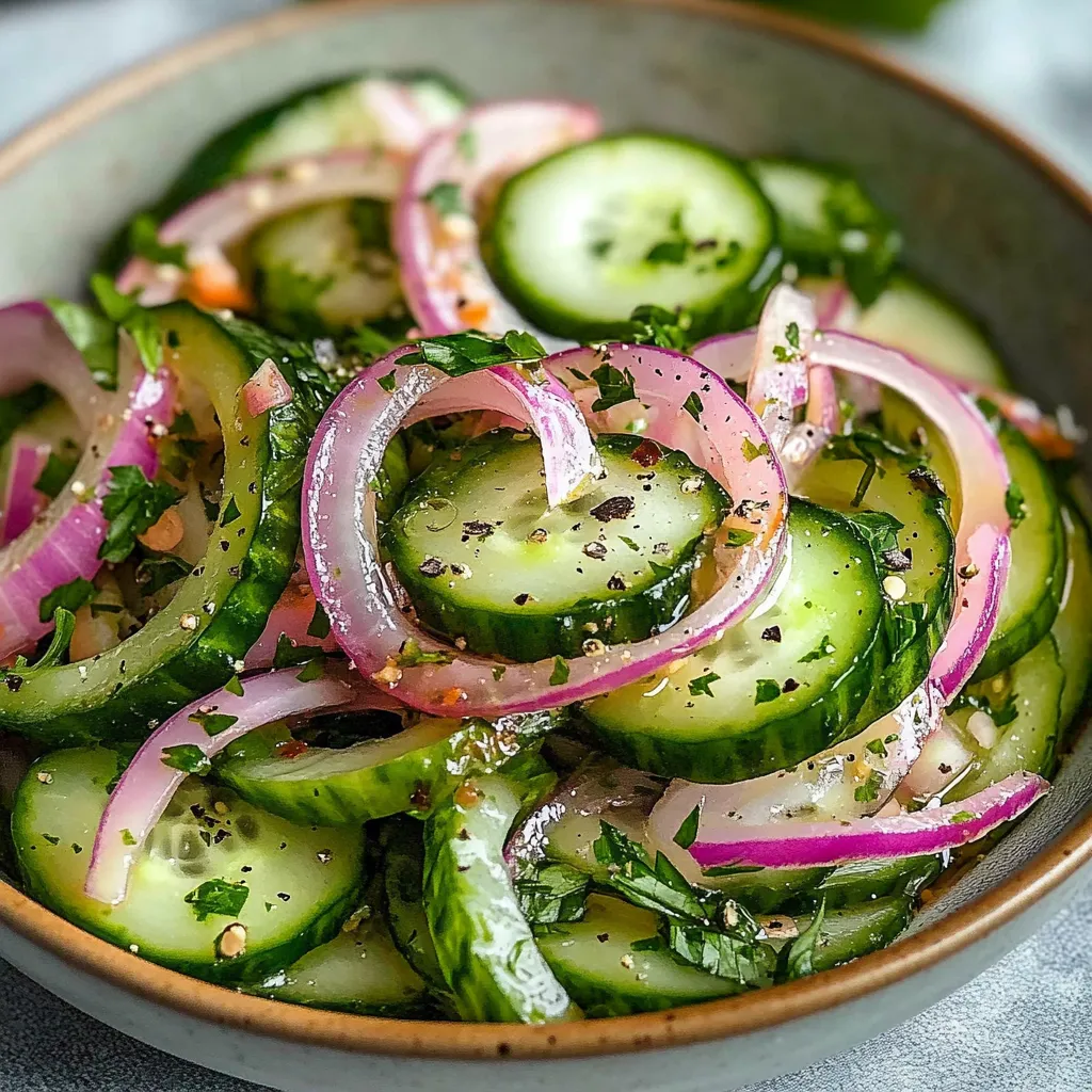 Sliced cucumbers and onions in a glass jar with brine and dill