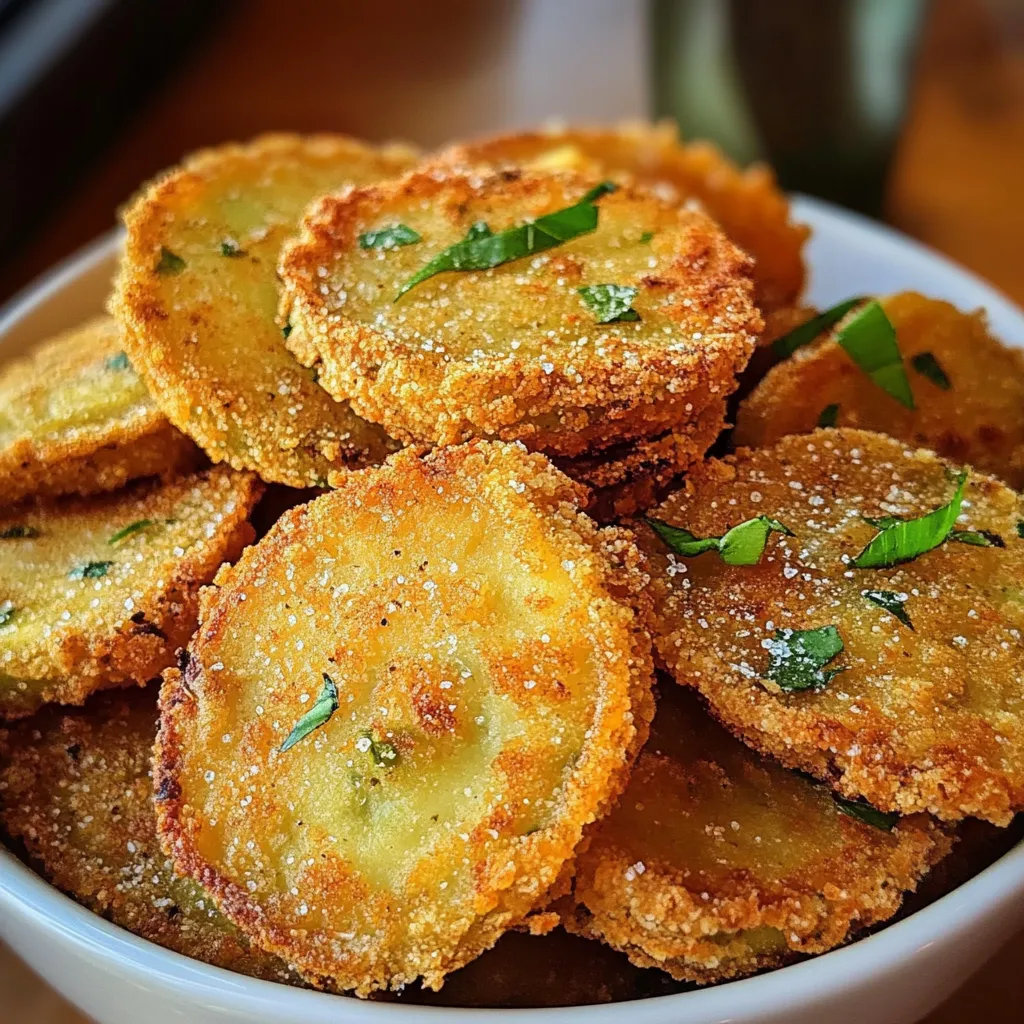 Crispy fried green tomatoes served on a plate with dipping sauce