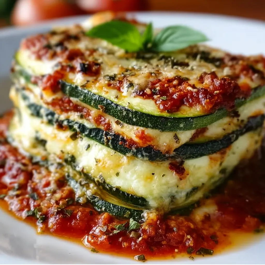 zucchini ricotta bake, low-carb zucchini lasagna, zucchini marinara casserole