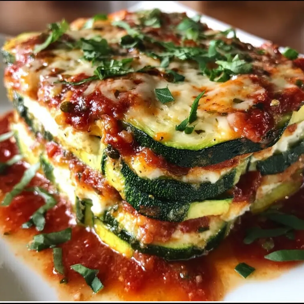 zucchini ricotta bake, low-carb zucchini lasagna, zucchini marinara casserole