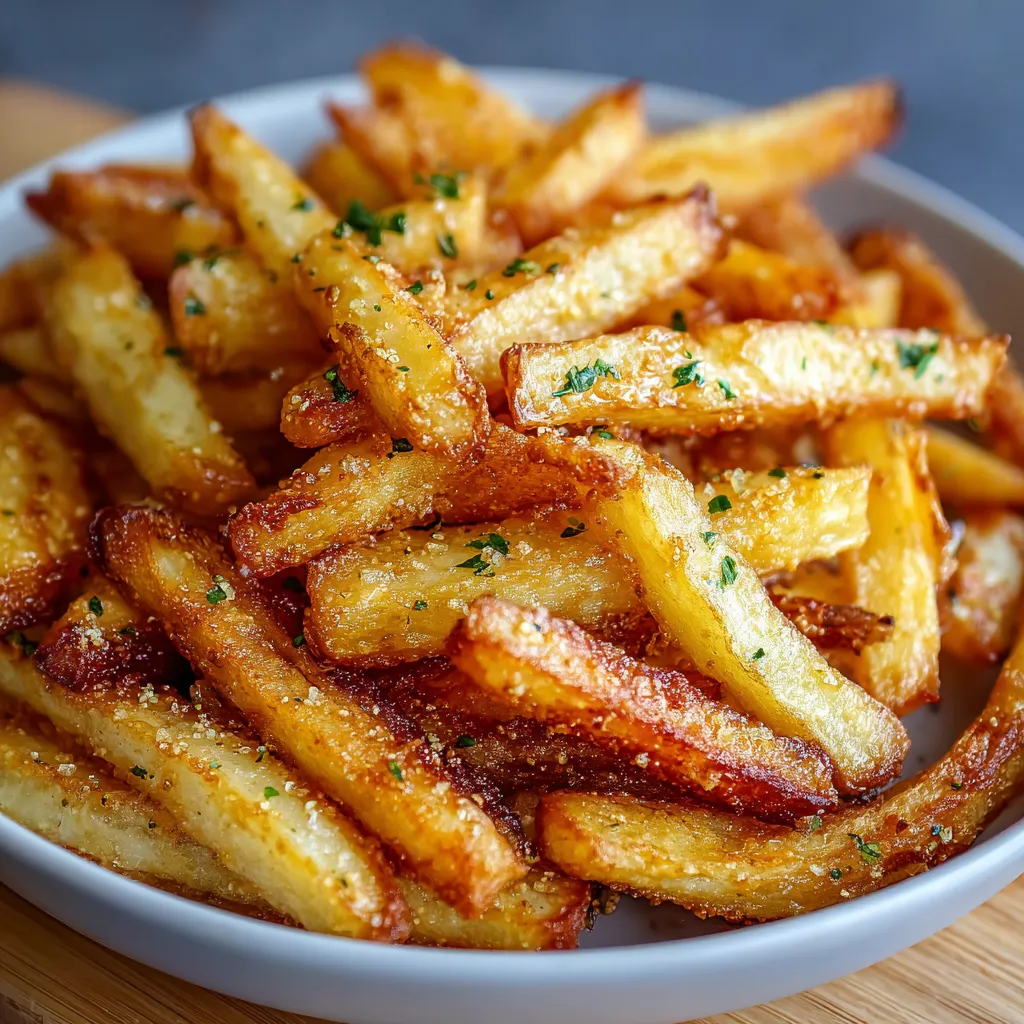 Golden crispy apple fries served warm with a side of caramel dipping sauce