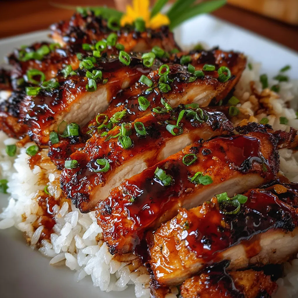 Juicy Hawaiian Teriyaki Chicken glazed in sticky pineapple sauce
