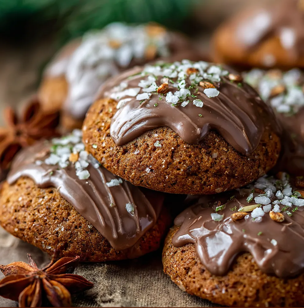 Soft and chewy German spice cookies glazed with sugar or dipped in chocolate, perfect for the holidays.
