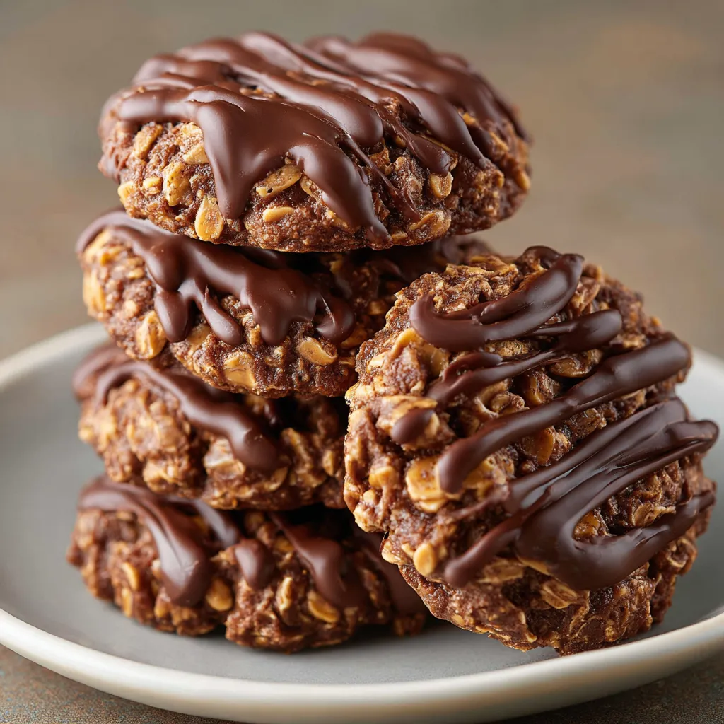 Chewy no-bake chocolate peanut butter cookies on parchment paper