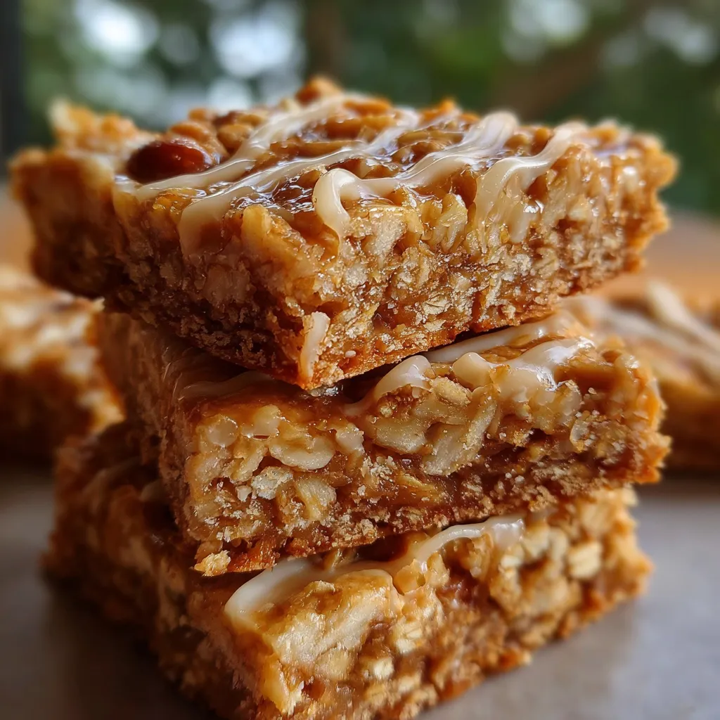 A golden, chewy Anzac biscuit slab cut into square bars on a parchment-lined board.