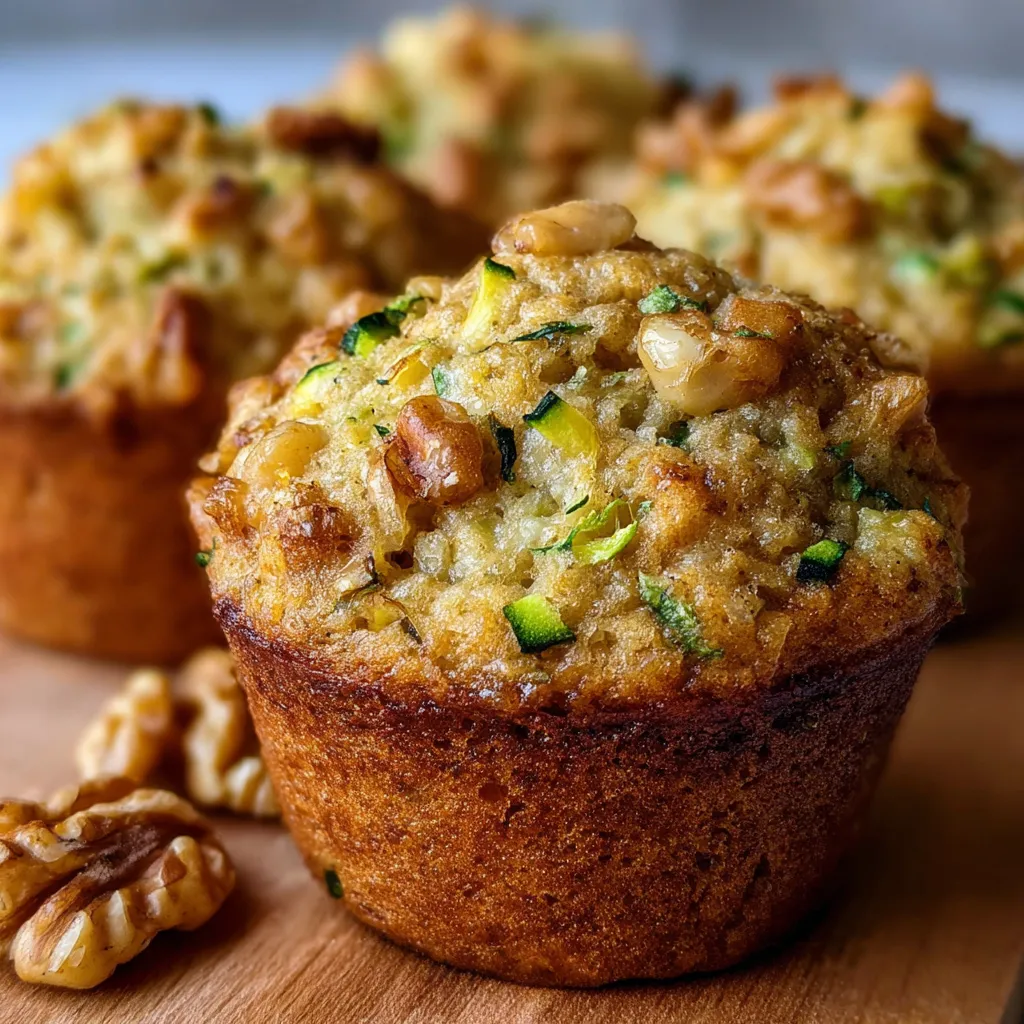 Freshly baked pineapple walnut zucchini muffins cooling on a wire rack.