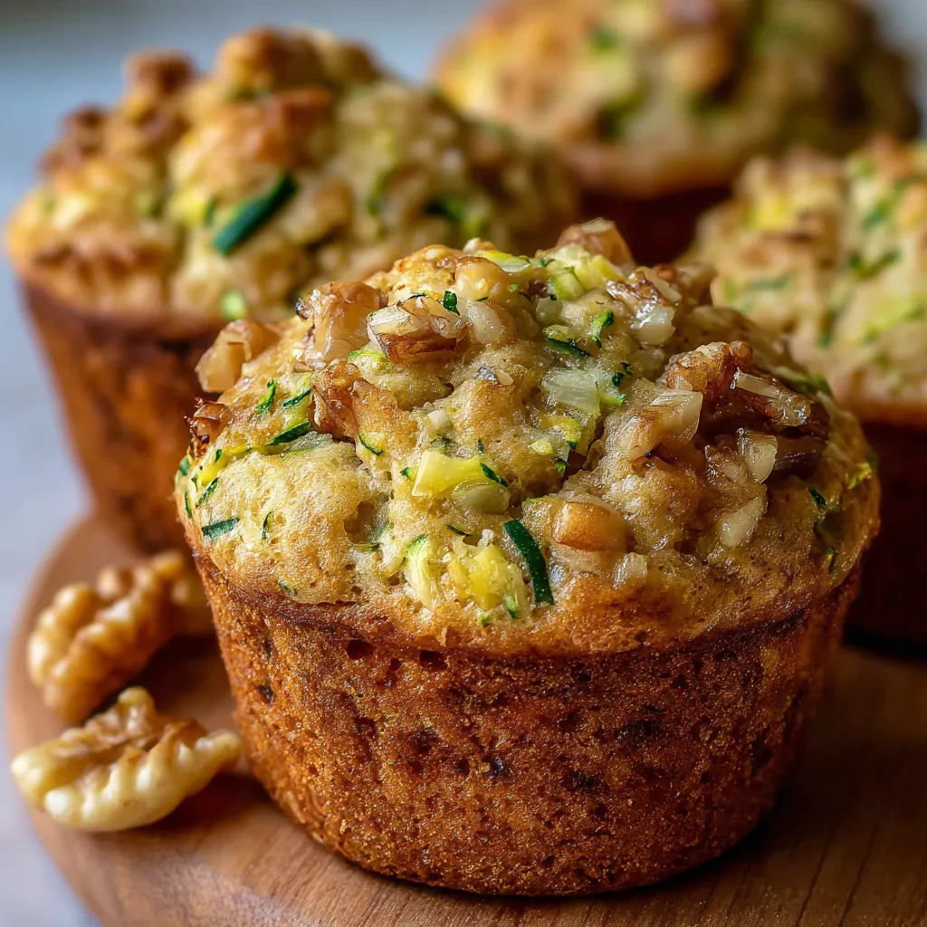 Freshly baked pineapple walnut zucchini muffins cooling on a wire rack.