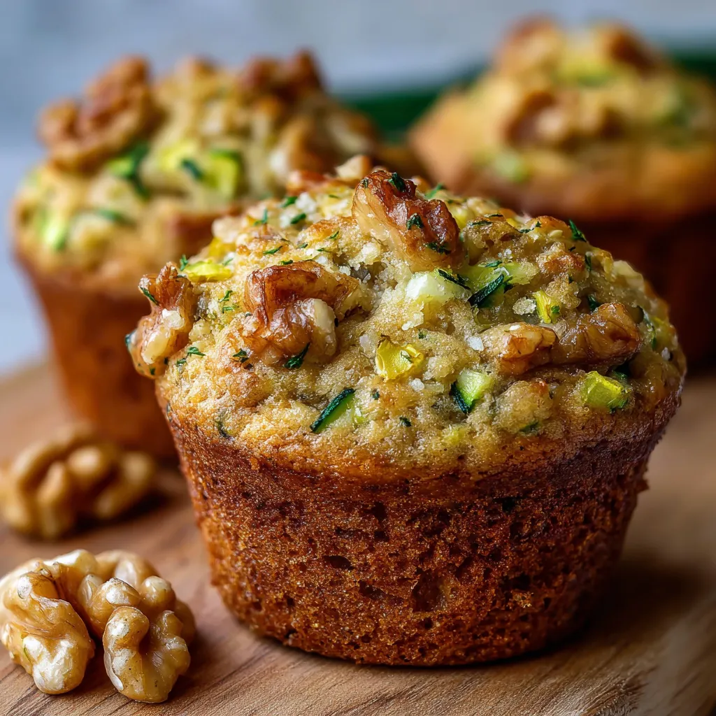 Freshly baked pineapple walnut zucchini muffins cooling on a wire rack.