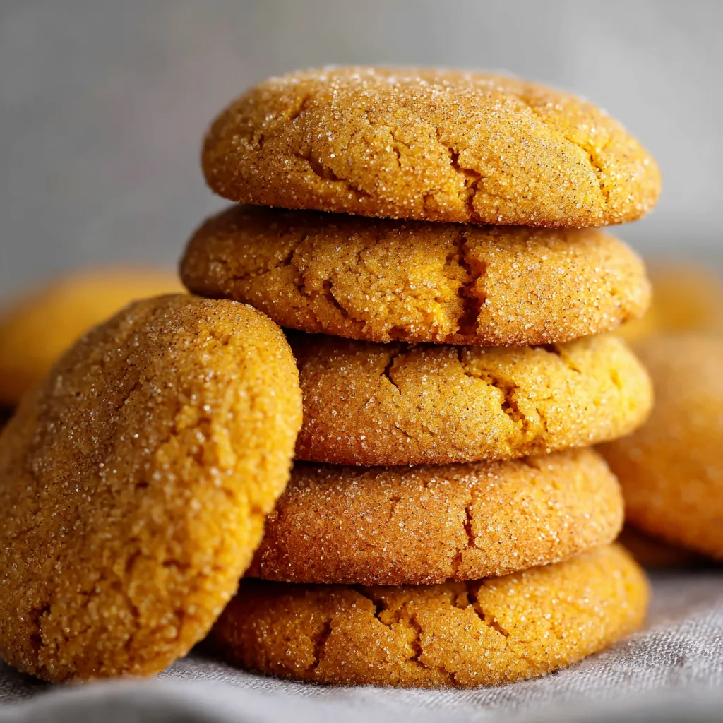 Soft batch pumpkin sugar cookies cooling on a wire rack with a golden, chewy texture