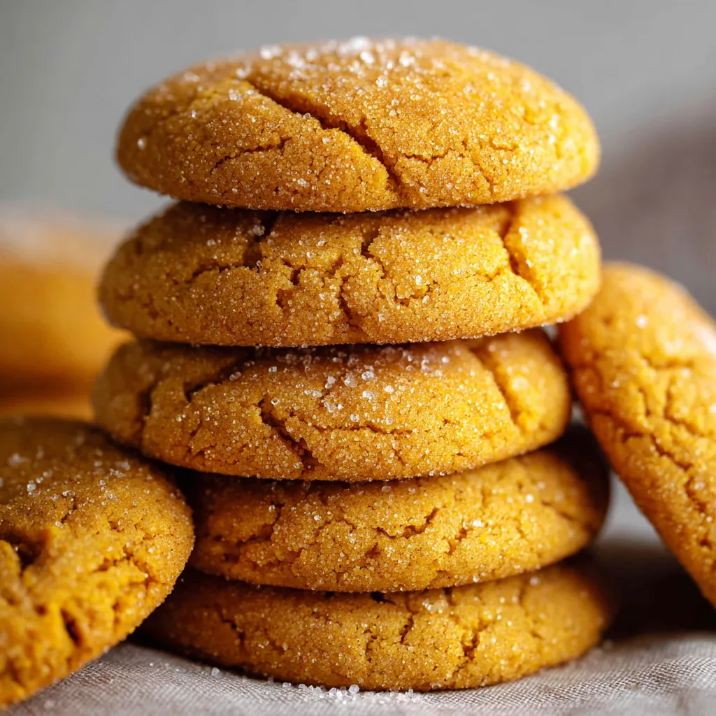 Soft batch pumpkin sugar cookies cooling on a wire rack with a golden, chewy texture