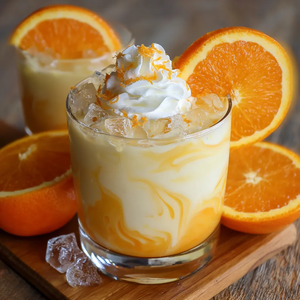 Frozen Vodka Orange Creamsicle Swirls with Vanilla and Orange Layers