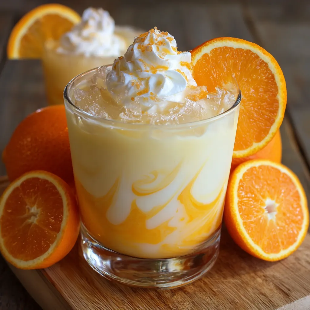 Frozen Vodka Orange Creamsicle Swirls with Vanilla and Orange Layers