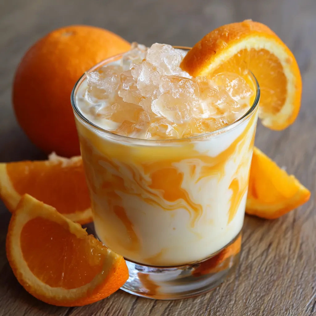 Frozen Vodka Orange Creamsicle Swirls with Vanilla and Orange Layers