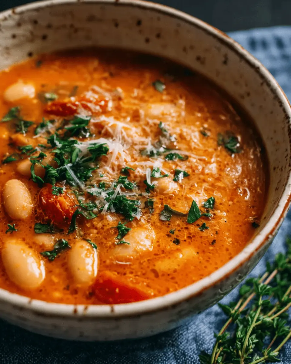 Parmesan Tomato Cannellini Bean Soup