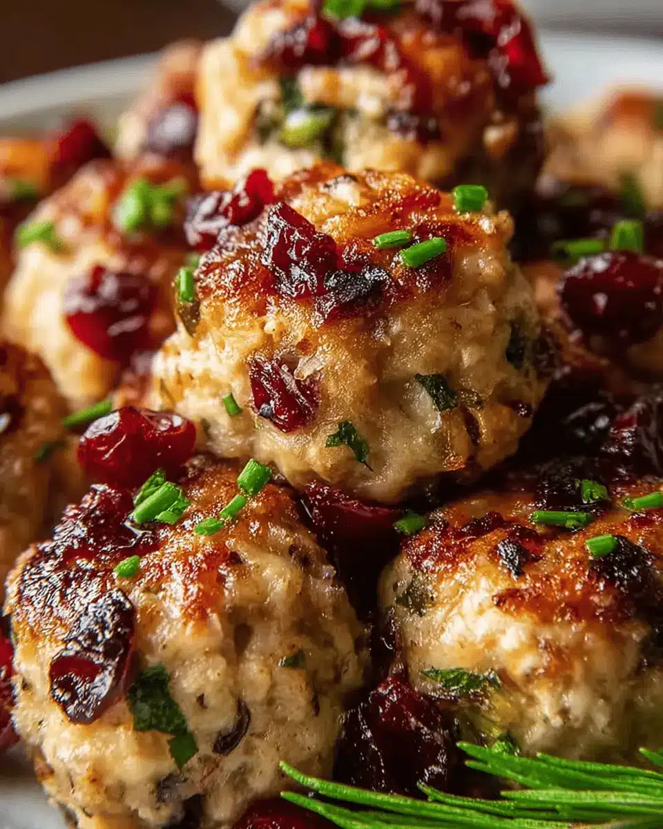 Cranberry Turkey Stuffing Balls