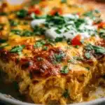 Cheesy Chicken Enchilada Casserole