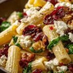 Feta & Cranberry Rigatoni Salad with Lemon Vinaigrette