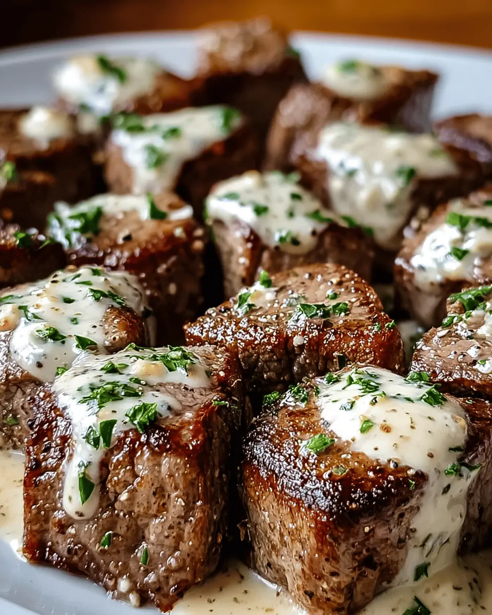 Garlic Butter Steak Bites with Parmesan Cream Sauce Recipe