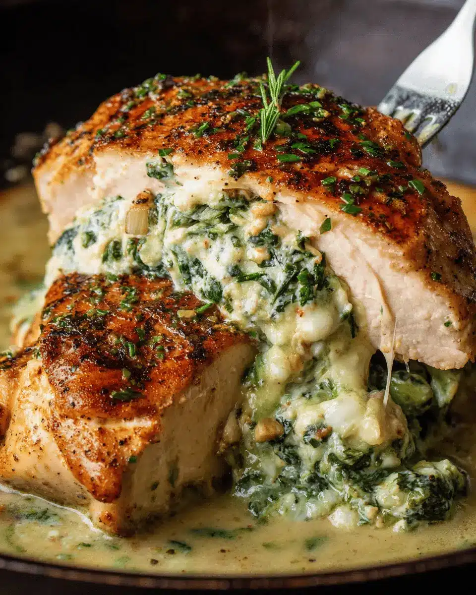 Spinach Cream Cheese Stuffed Chicken