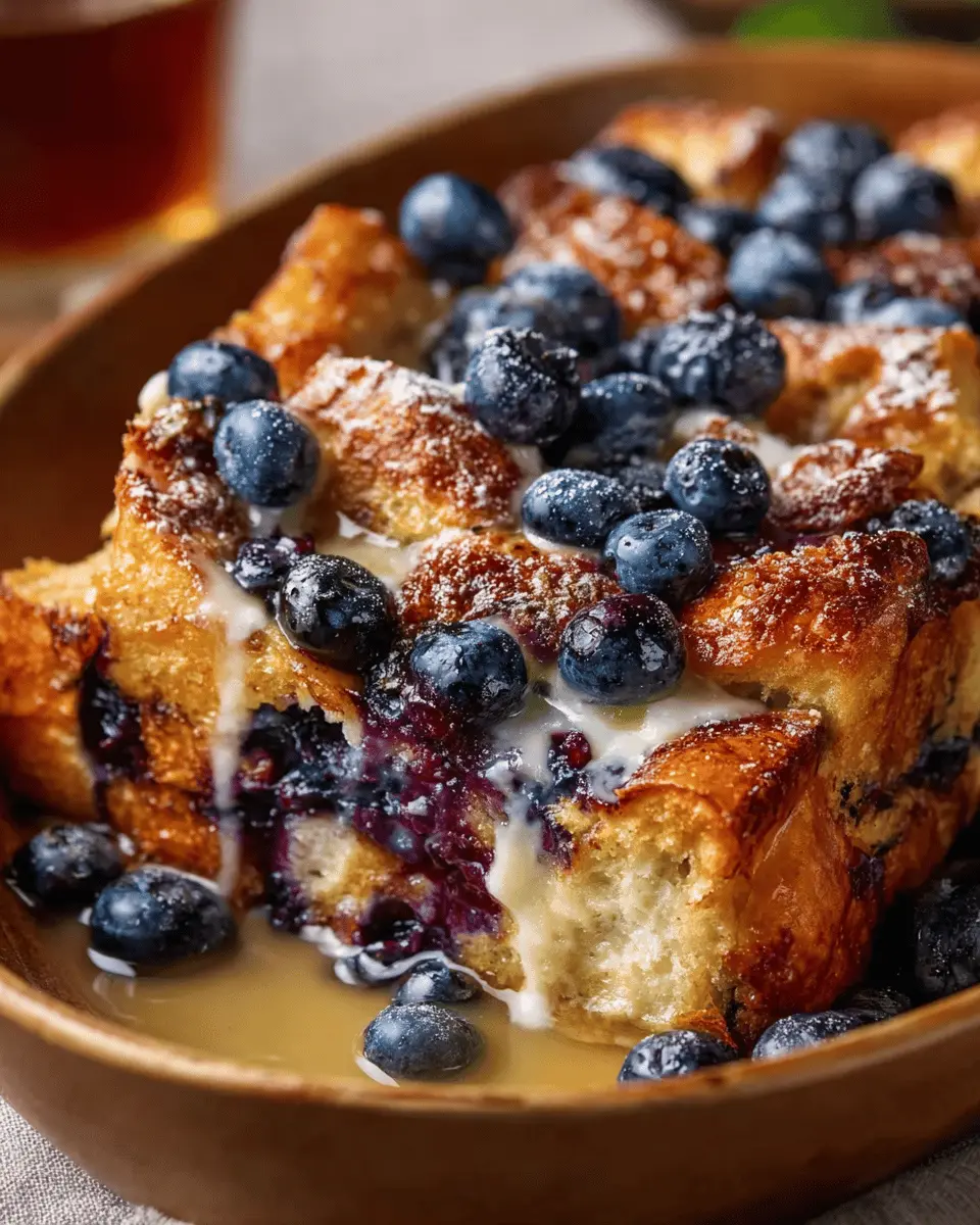 Blueberry Croissant French Toast Bake