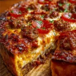 Deep Hamburger Beef Sausage & Pepperoni Pie