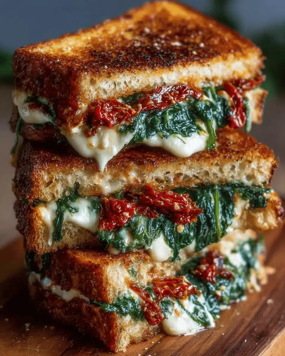 Sun-Dried Tomato, Spinach & Ricotta Grilled Cheese