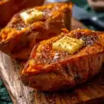 Cinnamon Butter Baked Sweet Potatoes