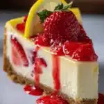 Refreshing Lemon Strawberry Cheesecake