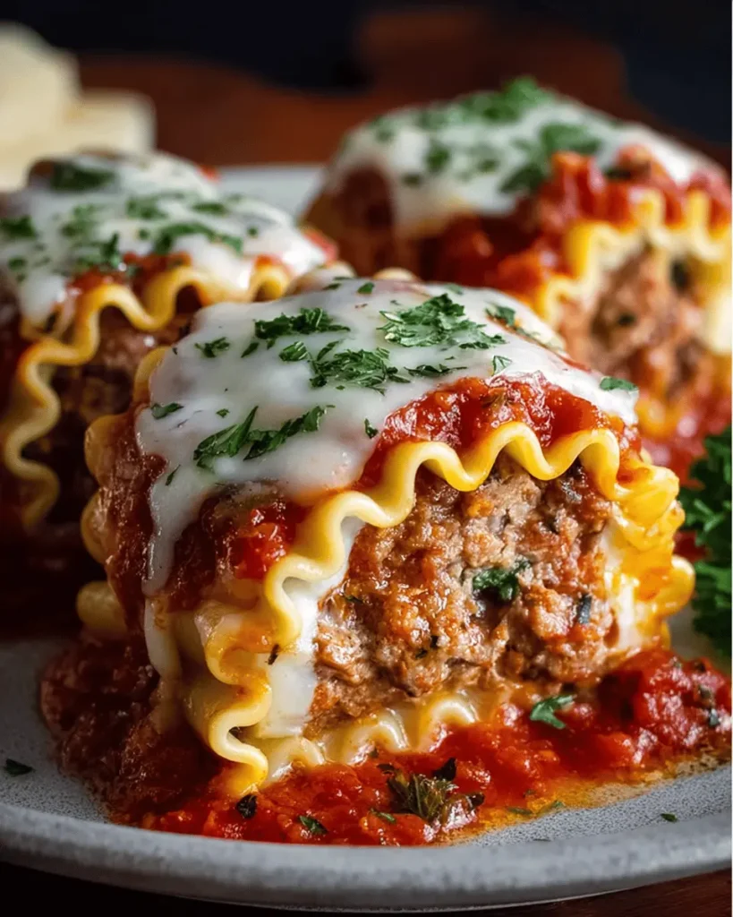 Italian Meatball Lasagna Roll-Ups