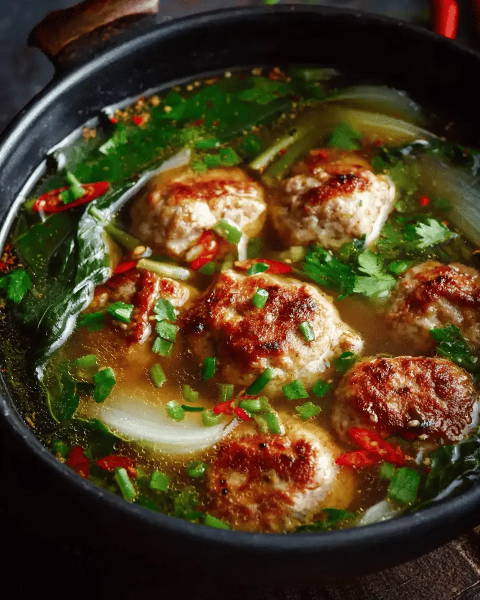 Ginger Chicken Meatball Soup