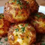 Crispy Potato & Cheese Bombs with Garlic Butter