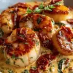 Scallops and Shrimp with Creamy Sun-Dried Tomato Sauce